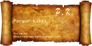 Perger Kitti névjegykártya